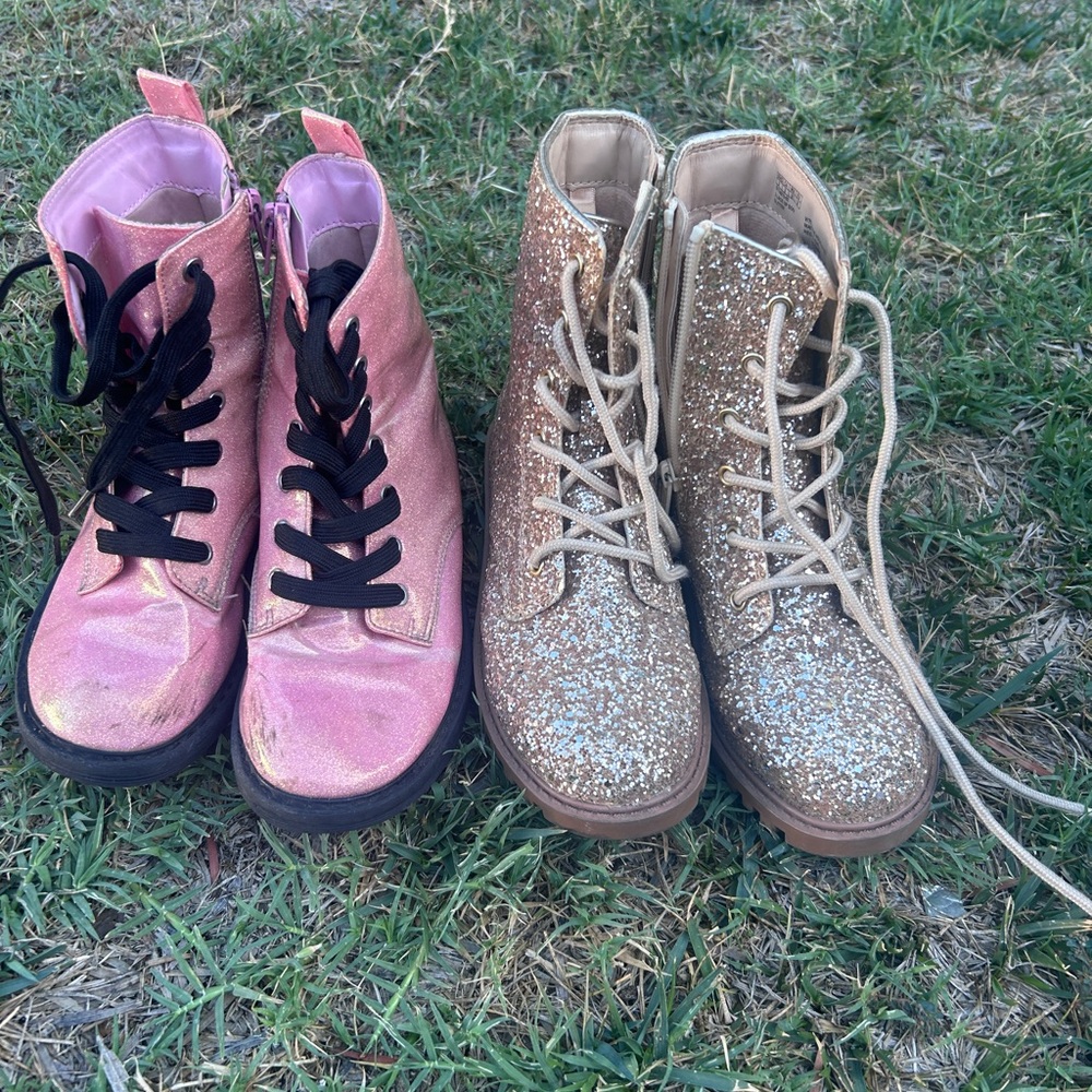 Pink and Gold Glitter Boots Bundle